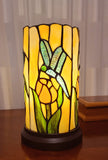 11" Tiffany Style Dragonfly Floral Accent Table Lamp