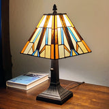 16" Tiffany Style Mission Style Squared Shade Table Lamp