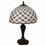 19" Tiffany Style Jeweled Glass Shade Table Lamp