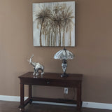 23" Stained Glass Two Light Flowery Vintage Table Lamp