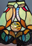 15" Tiffany Style Vintage Abstract Teal Table Lamp