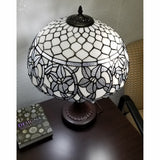 24" Stained Glass Two Light Flowery Accent Table Lamp