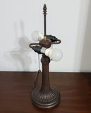 23" Stained Glass Two Light Jeweled Vintage Accent Table Lamp
