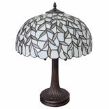 24" Stained Glass Leafy Vintage Accent Table Lamp