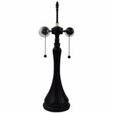 21" Stained Glass Two Light Floral Drum Table Lamp