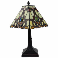 15" Tiffany Style Vintage Abstract Brown Table Lamp