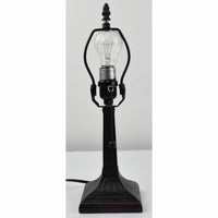 15" Tiffany Style Vintage Abstract Brown Table Lamp