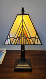 15" Tiffany Yellow and Amber Mission Style Table Lamp