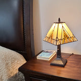 15" Tiffany Yellow and Amber Mission Style Table Lamp