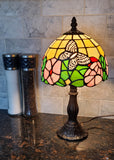 15" Tiffany Style Floral Butterfly Table Lamp