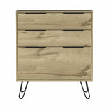 30" Light Oak Manufactured Wood Three Drawer Standard Dresser