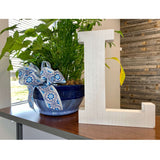 16" Distressed White Wash Wooden Initial Letter L Sculpture