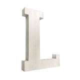 16" Distressed White Wash Wooden Initial Letter L Sculpture