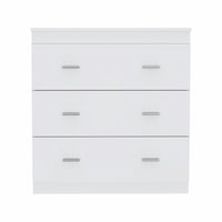 32" White Manufactured Wood Six Drawer Standard Dresser