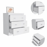 32" White Manufactured Wood Six Drawer Standard Dresser