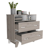 32" Light Grey Manufactured Wood Two Drawer Standard Dresser