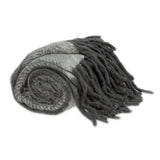 Parkland Collection Nagar Transitional Gray HANDLOOMed 52" x 67" Mohair Wool Throw Blanket