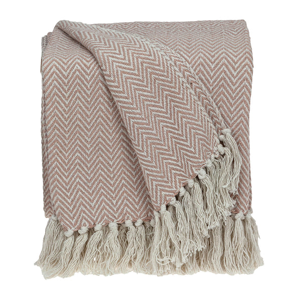 Parkland Collection Isla Transitional Pink 80" x 97" WOVEN HANDLOOM Throw