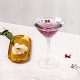 Set of Two Mod Long Stem Lead Free Crystal Martini Glasses