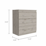 32" Light Grey Manufactured Wood Three Drawer Standard Dresser