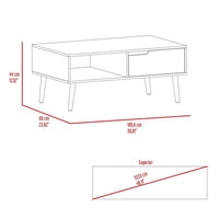 40" Dark Walnut Rectangular Coffee Table With Drawer And Shelf