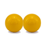 Set of 2 Yellow Enameled Aluminum Spheres