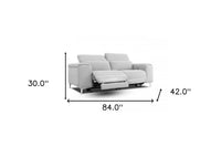 Modern Grey 84" Double Recliner Loveseat