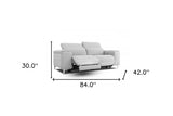 Modern Grey 84" Double Recliner Loveseat