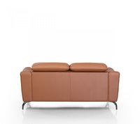 Urban 65" Brown Leather Adjustable Headrest Loveseat