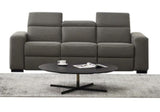 Modern 89" Brown Sofa With Two Recliners