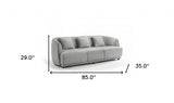 Modern 68" Light Gray Quilted Sofa