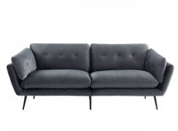 Modern 84" Dark Grey Sofa With Two Cushions