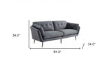 Modern 84" Grey Sofa With Two Cushions