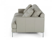 Contemporary 75" Light Grey Leather Sofa