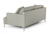 Contemporary 75" Light Grey Leather Sofa