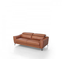 Urban 80" Brown Leather Adjustable Headrest Sofa