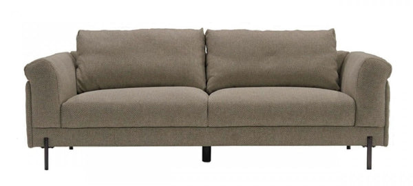 Contemporary 84" Tan Sofa With Two Cushions