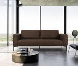 Modern 87" Brown Sofa With Removable Back Cushions