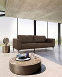 Modern 87" Brown Sofa With Removable Back Cushions