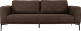 Modern 87" Brown Sofa With Removable Back Cushions