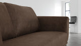 Modern 87" Brown Sofa With Removable Back Cushions