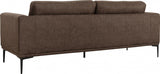 Modern 87" Brown Sofa With Removable Back Cushions