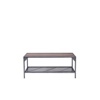 43" Walnut Manufactured Wood Rectangular Coffee Table with Shelf
