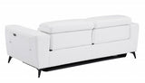 83" White Italian Leather Reclining Sofa
