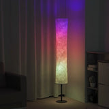 59" Color Changing LED White Column Smart Floor Lamp With White Fabric Shade