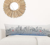 45" White Boston Daylight Skyline Lumbar Decorative Pillow