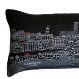 45" Black Nashville Nighttime Skyline Lumbar Decorative Pillow