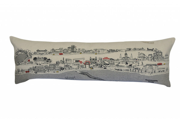 45" White New Orleans Daylight Skyline Lumbar Decorative Pillow