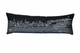 45" Black Philadelphia Nighttime Skyline Lumbar Decorative Pillow