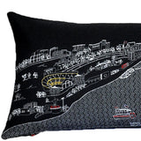 45" Black Pittsburgh Nighttime Skyline Lumbar Decorative Pillow